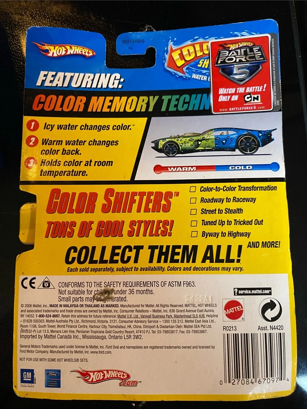 Mattel Hot Wheels Color Shifters Green and Purple Roadway to Raceway Car DC2